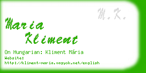 maria kliment business card